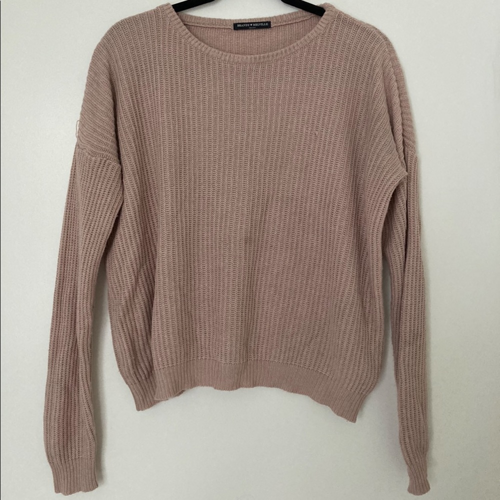 Brandi Melville Pink Crewneck Sweater